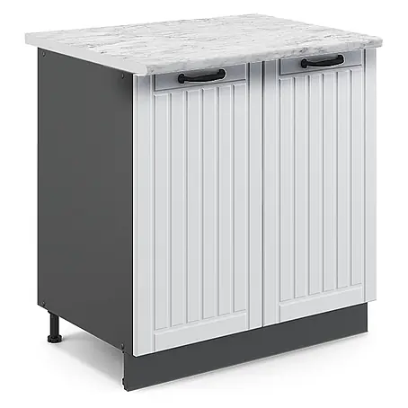Küchenunterschrank Fame-Line 80 cm Weiß Landhaus Art.-Nr. 46326