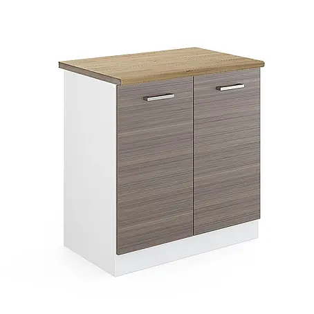 Vicco  Schrankküche R-Line Edelgrau, AP Eiche