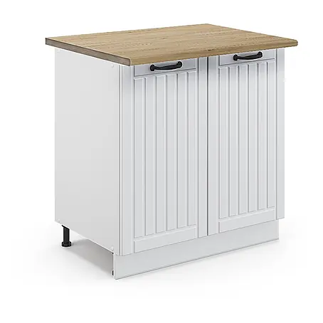 Küchenunterschrank Fame-Line 80 cm Weiß Landhaus Art.-Nr. 45688