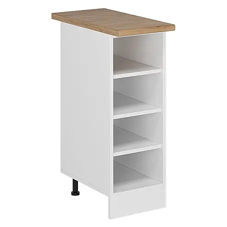 Vicco  Schrankküche R-Line Weiß, AP Eiche