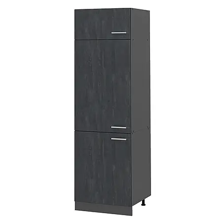 Vicco Kühlumbauschrank R-Line, Schwarz Beton, 60 cm