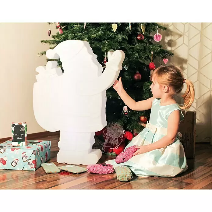 8 Seasons Design Shining LED-Weihnachtsleuchte Santa - 6 W, Weiß, L x B x H: 20 x 58 x 78 cm - Stimmungsaufnahme