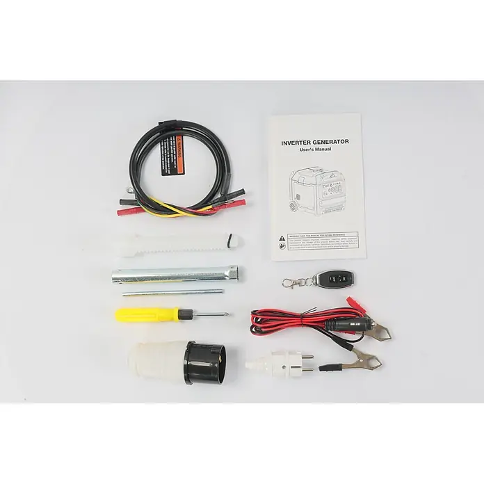 Ultimatron France Stromerzeuger ULT-5500 - Nennleistung: 5 kW, Tankvolumen: 12 l, Verbrauch: 2,6 l/h - Zubehörset für Inverter-Generator: Handbuch, Kabel, Fernbedienung, Werkzeuge und Trichter für Wartung und Gebrauch.