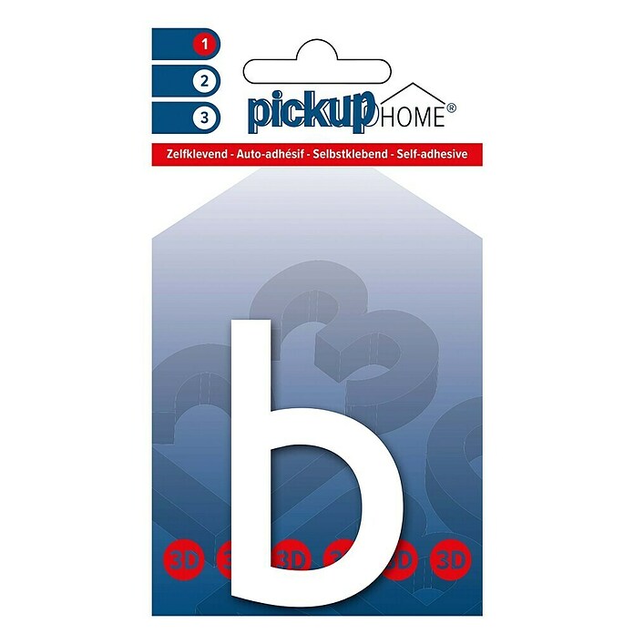 Pickup 3D Home Hausnummer (Höhe: 6 cm, Motiv: b, Weiß, Kunststoff, Selbstklebend)