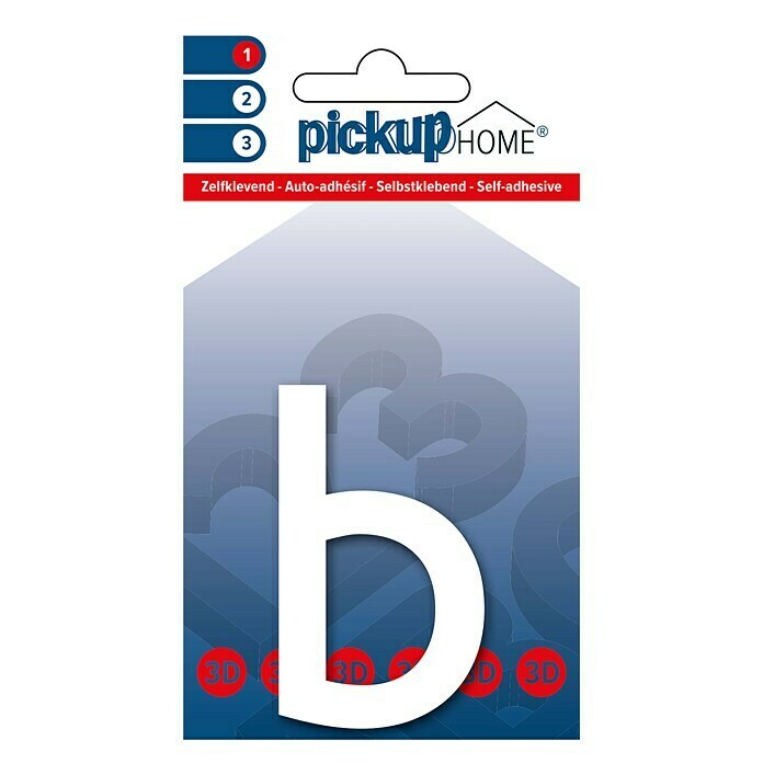 Pickup 3D Home Hausnummer (Höhe: 6 cm, Motiv: b, Weiß, Kunststoff, Selbstklebend)