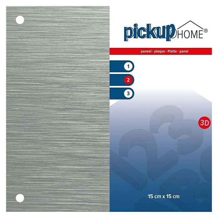 Pickup 3D Home Bord (l x b: 15 x 15 cm, Aluminiumkleurig)