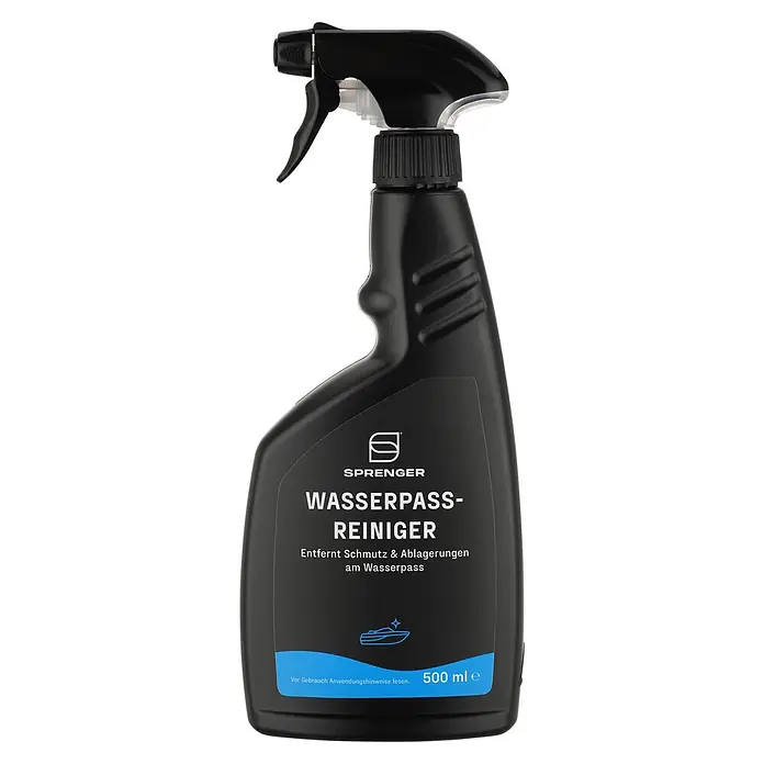 Sprenger Wasserpassreiniger - 500 ml - Schwarze 500 ml SPRENGER Sprühflasche Wasserpass-Reiniger für Boote.