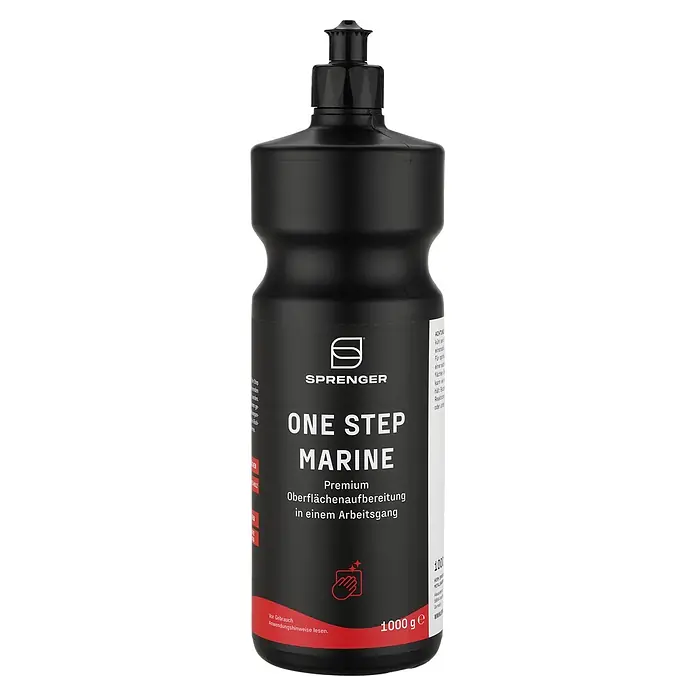 Sprenger Politur One Step Marine - 1.000 g - Schwarze Sprenger One Step Marine Oberflächenaufbereitungsflasche, 1000g.