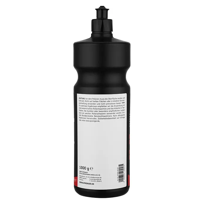 Sprenger Politur One Step Marine - 1.000 g - Schwarze Flasche mit Pumpspender für Polierpaste.