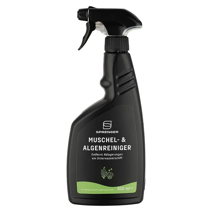 Sprenger Algen- & Muschelentferner - 500 ml - Schwarze Sprühflasche Sprenger Muschel- & Algenreiniger für Boote, 500 ml.