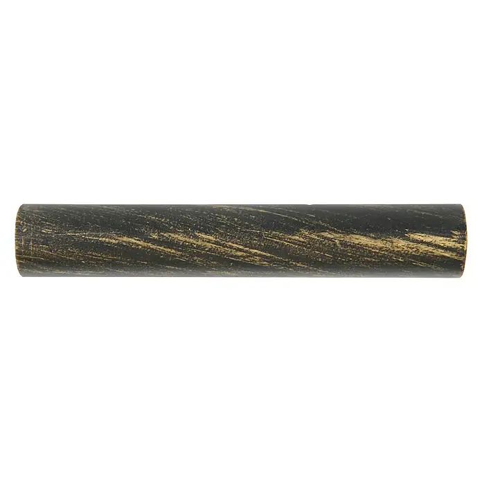Barra para cortinas Antique oro y negro - Ø x L: 22 mm x 200 cm, Metal - Foto detallada de una barra de cortina de color bronce con una estructura decorativa. La barra es cilíndrica y tiene un acabado antiguo.