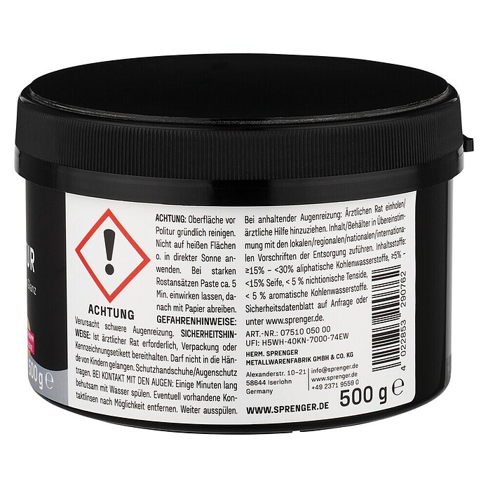 Sprenger Metall-Politurpaste inkl. Schwamm (500 g) | BAUHAUS