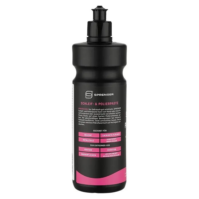 Sprenger Schleif-Polier-Paste - 500 g - Schwarze SPRENGER Schleif- und Polierpaste in einer Flasche.