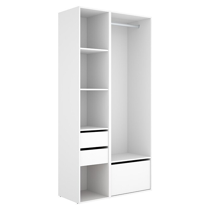 Dekit Mueble vestidor Suit (L x An x Al: 45 x 99,5 x 204,5 cm, Blanco/Natural, Trasera reversible) | BAUHAUS