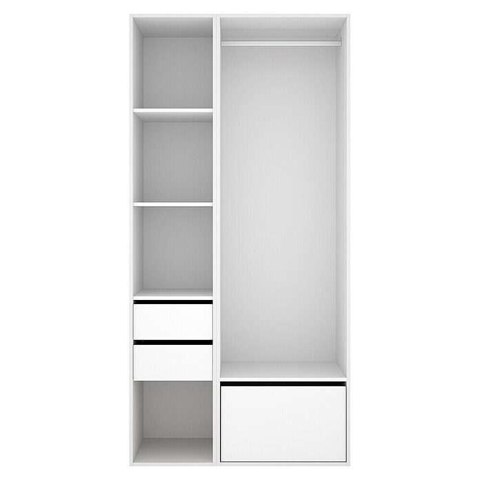 Dekit Mueble vestidor Suit (L x An x Al: 45 x 99,5 x 204,5 cm, Blanco/Natural, Trasera reversible) | BAUHAUS