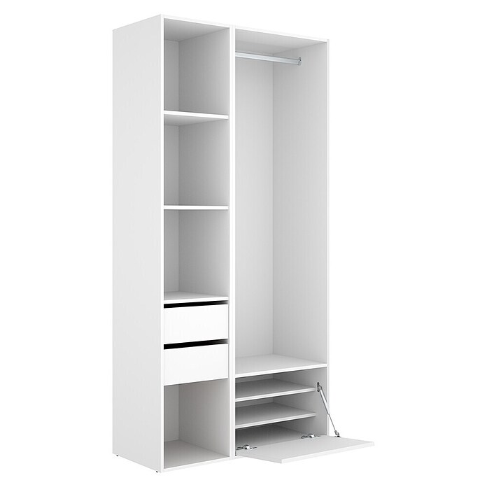 Dekit Mueble vestidor Suit (L x An x Al: 45 x 99,5 x 204,5 cm, Blanco/Natural, Trasera reversible) | BAUHAUS