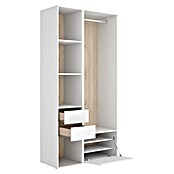 Dekit Mueble vestidor Suit (L x An x Al: 45 x 99,5 x 204,5 cm, Blanco/Natural, Trasera reversible) | BAUHAUS