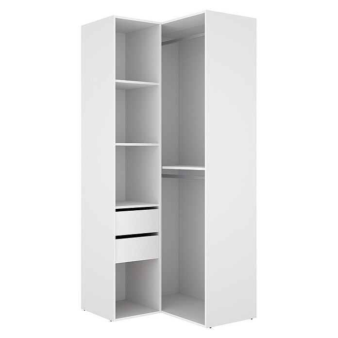 Dekit Mueble vestidor Suit (L x An x Al: 104,5 x 84,5 x 204,5 cm, Blanco/Natural, Trasera reversible) | BAUHAUS