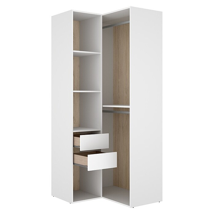 Dekit Mueble vestidor Suit (L x An x Al: 104,5 x 84,5 x 204,5 cm, Blanco/Natural, Trasera reversible) | BAUHAUS