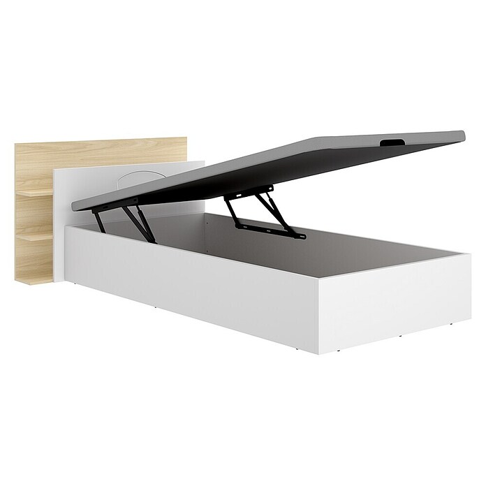 Dekit Cabecero de cama Tori con canapé (L x An: 209,2 x 105,2 cm, Blanco/Roble claro) | BAUHAUS