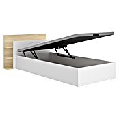 Dekit Cabecero de cama Tori con canapé (L x An: 209,2 x 105,2 cm, Blanco/Roble claro) | BAUHAUS