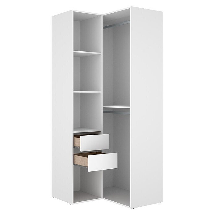 Dekit Mueble vestidor Suit (L x An x Al: 104,5 x 84,5 x 204,5 cm, Blanco/Natural, Trasera reversible) | BAUHAUS