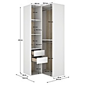 Dekit Mueble vestidor Suit (L x An x Al: 104,5 x 84,5 x 204,5 cm, Blanco/Natural, Trasera reversible) | BAUHAUS