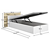 Dekit Cabecero de cama Tori con canapé (L x An: 209,2 x 105,2 cm, Blanco/Roble claro) | BAUHAUS