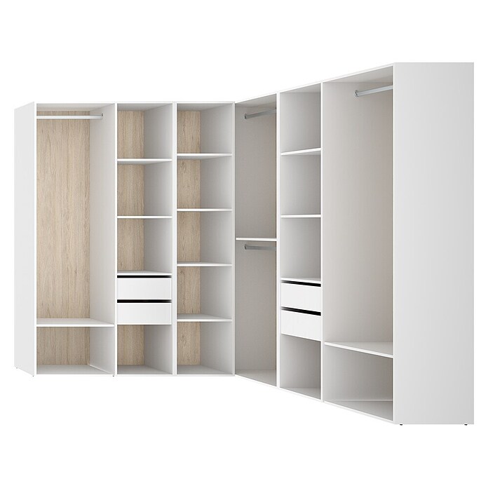 Dekit Mueble vestidor Suit (L x An x Al: 186,3 x 182,4 x 204,5 cm, Blanco/Natural, Trasera reversible) | BAUHAUS
