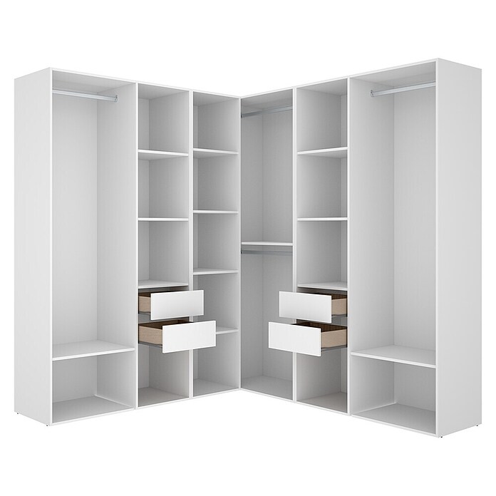 Dekit Mueble vestidor Suit (L x An x Al: 186,3 x 182,4 x 204,5 cm, Blanco/Natural, Trasera reversible) | BAUHAUS