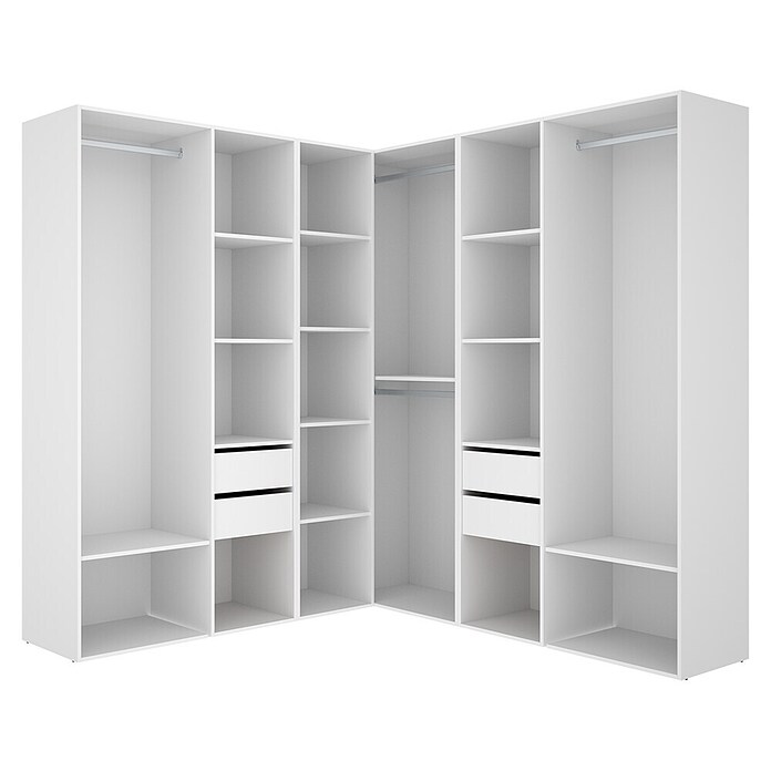 Dekit Mueble vestidor Suit (L x An x Al: 186,3 x 182,4 x 204,5 cm, Blanco/Natural, Trasera reversible) | BAUHAUS