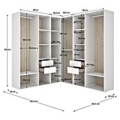 Dekit Mueble vestidor Suit (L x An x Al: 186,3 x 182,4 x 204,5 cm, Blanco/Natural, Trasera reversible) | BAUHAUS