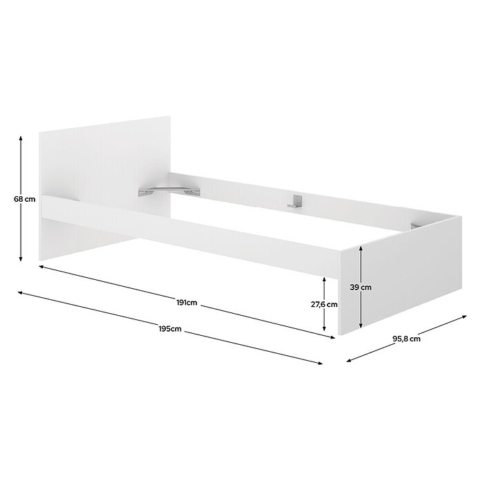 Dekit Cama Top (L x An x Al: 195 x 96 x 68 cm, Blanco) | BAUHAUS