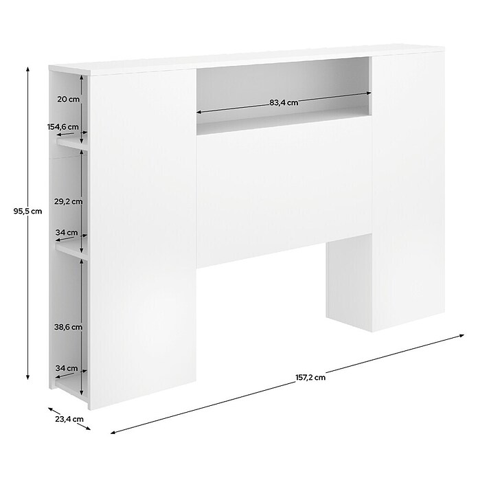 Dekit Ten Cabecero de cama (L x An: 23,4 x 157,2 cm, Blanco) | BAUHAUS