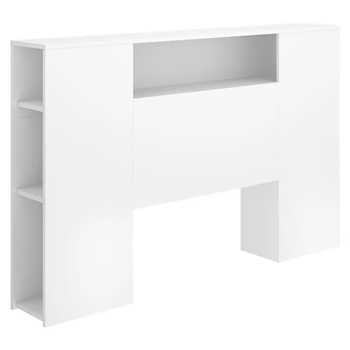 Dekit Ten Cabecero de cama - L x An: 23,4 x 157,2 cm, Blanco - Cabecero blanco con estantes integrados para almacenamiento.
