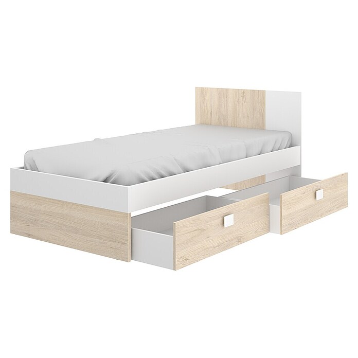 Dekit Cama Dina (L x An x Al: 196 x 97 x 79 cm, Natural/Blanco, Cajones) | BAUHAUS