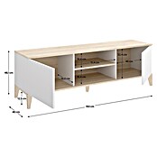 Dekit Mueble para TV Boston (L x An x Al: 39,9 x 150 x 48,1 cm, Natural/Blanco) | BAUHAUS