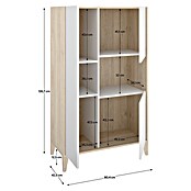 Dekit Bari Aparador (L x An x Al: 43 x 81 x 137,5 cm, Blanco/Natural, Número de puertas: 3 ud.) | BAUHAUS