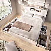 Dekit Ten Cabecero de cama con cama (L x An: 219,8 x 157,2 cm, Blanco, Número de cajones: 4 ud., Específico para: Colchón de 150x190 cm) | BAUHAUS