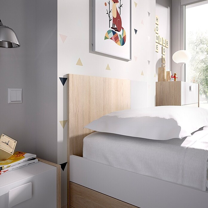 Dekit Cama Dina (L x An x Al: 196 x 97 x 79 cm, Natural/Blanco, Cajones) | BAUHAUS