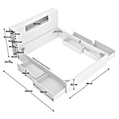 Dekit Ten Cabecero de cama con cama (L x An: 219,8 x 157,2 cm, Blanco, Número de cajones: 4 ud., Específico para: Colchón de 150x190 cm) | BAUHAUS