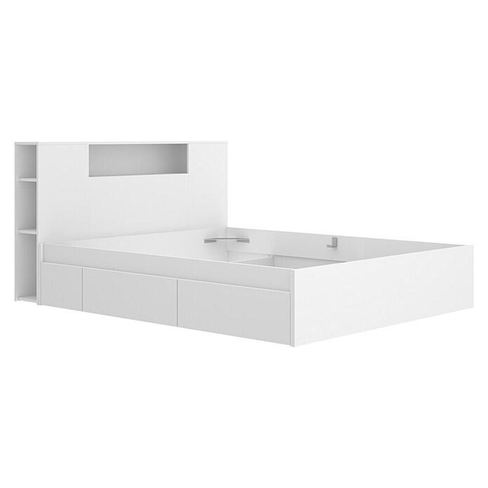 Dekit Ten Cabecero de cama con cama (L x An: 219,8 x 157,2 cm, Blanco, Número de cajones: 4 ud., Específico para: Colchón de 150x190 cm) | BAUHAUS