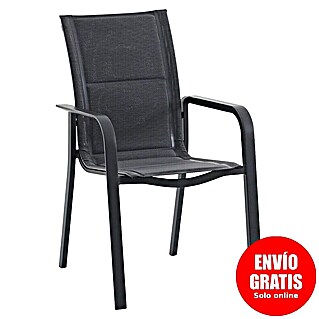 Sunfun Anna Sillón de jardín Anna (An x Pr x Al: 56,5 x 67 x 91,5 cm, Antracita, Acero/Textiline)