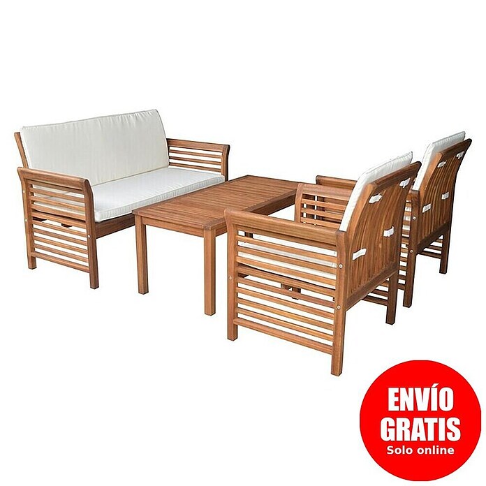 Sunfun Conjunto de muebles México (4 pzs., Madera de acacia, Marrón/Antracita) | BAUHAUS