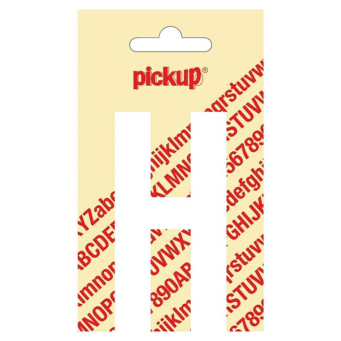 Pickup Etiqueta adhesiva (Motivo: H, Blanco, Altura: 90 mm)