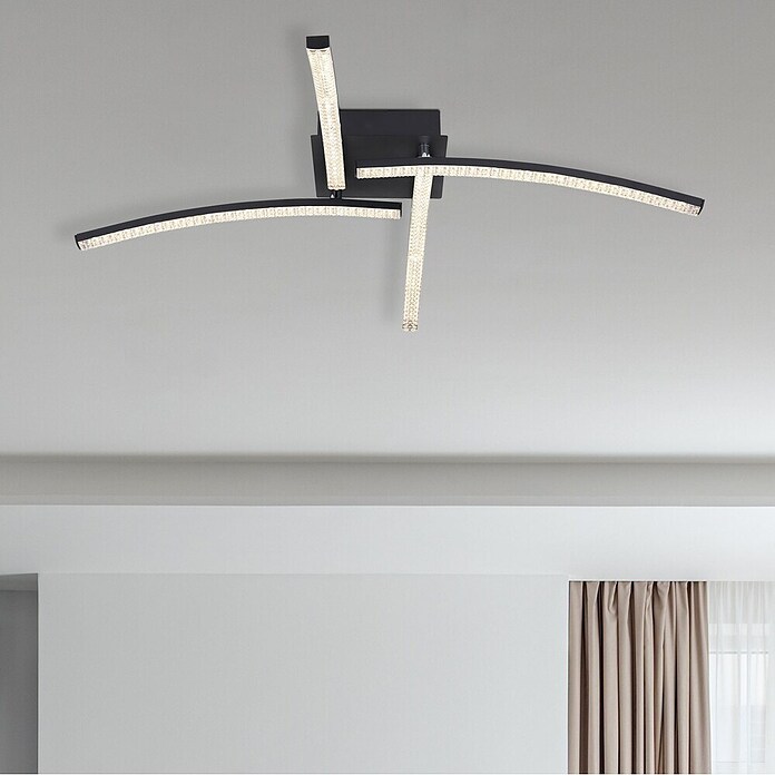 Globo LED stropna svjetiljka Jules  (24 W, D x Š x V: 690 x 690 x 105 mm, Crna) | BAUHAUS