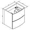 Camargue Swing Waschtischunterschrank (44 x 60 x 63 cm, Berg Eiche, Matt)