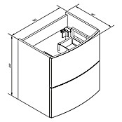 Camargue Swing Waschtischunterschrank (44 x 60 x 63 cm, Weiß, Hochglanz)