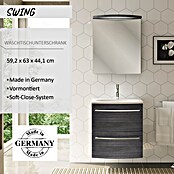 Camargue Swing Waschtischunterschrank (44 x 60 x 63 cm, Darkoak, Matt)