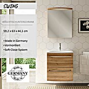 Camargue Swing Waschtischunterschrank (44 x 60 x 63 cm, Berg Eiche, Matt)